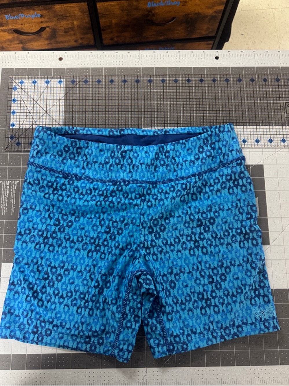 UV Skinz Blue Animal-Print Swim Shorts
